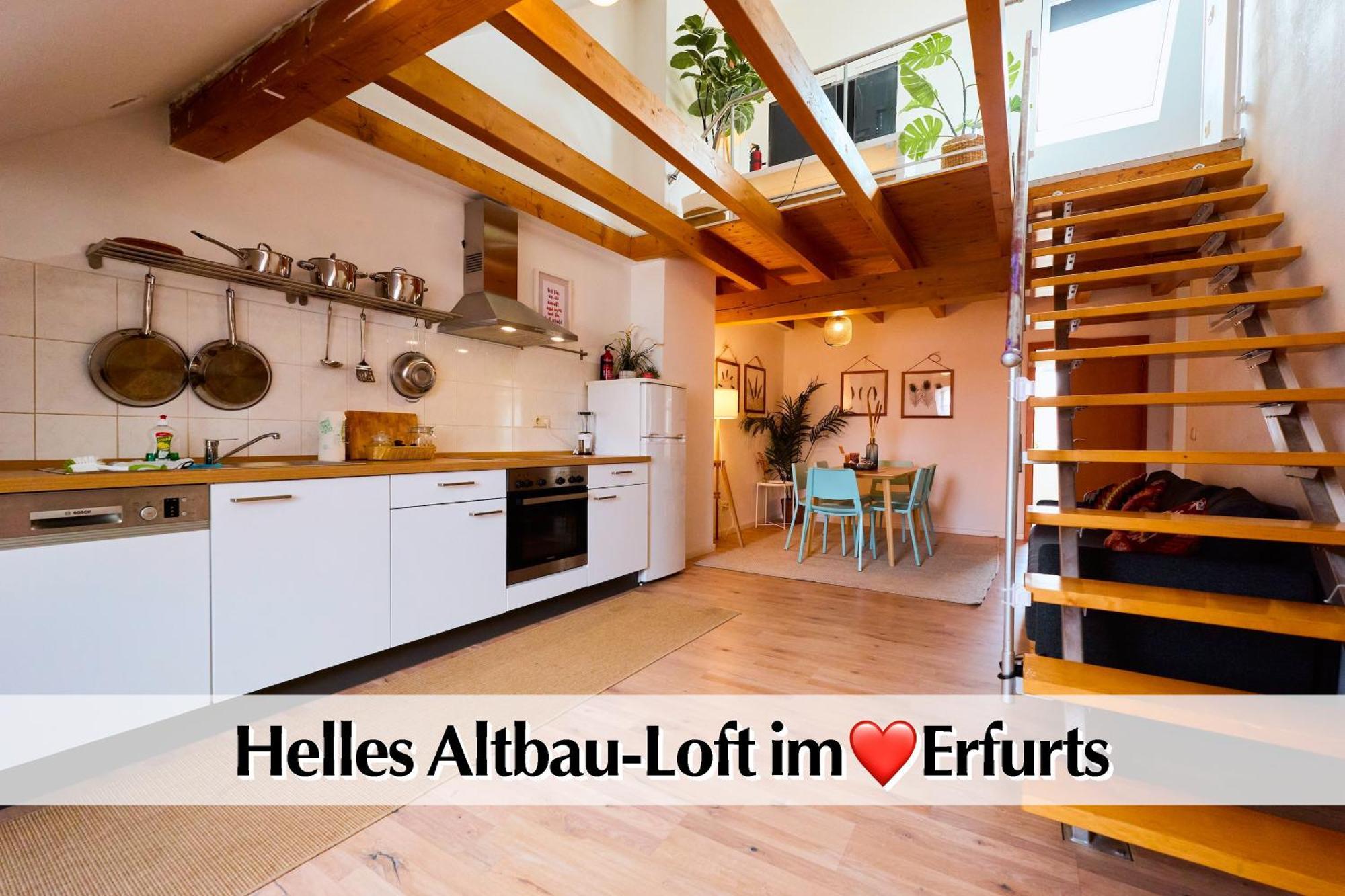 Helle 72Qm Maisonette Wohnung Im Herzen Erfurts Mit Kingsize Bett, Smart-Tv, Etc Exterior photo